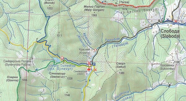 Карта озера Синевир